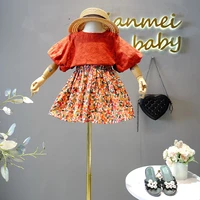 toddler baby girl party dresses kids short sleeve lace top shirts skirts outfits sets kids clothing clothes 2 8 years old