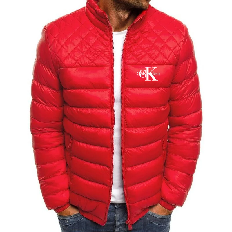 2023 new men's down padded autumn and winter slim slim warm padded jacket casual fashion stand-up collar padded jacket