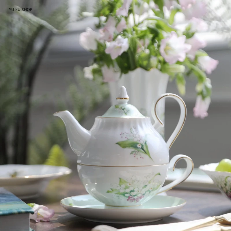 Кофейная чашка из костяного фарфора набор блюдце фарфоровый чайник для чая чаша