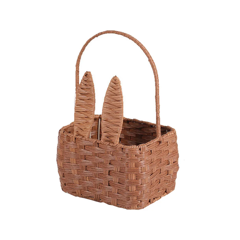 

Basket Easter Storage Flower Baskets Woven Handle Picnic Wedding Serving Gift Candy Handwoven Girl Wicker Egg Bunny Organizer