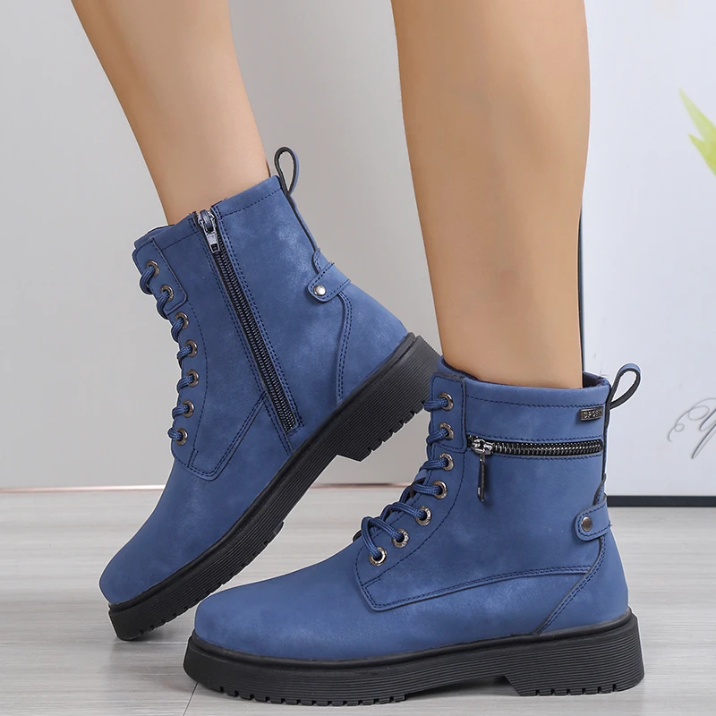 Women's Ankel Boots Autumn Winter Women Chelsea Boots Womens Short Boots Flat Shoes Fashion Platform Boots Gothic Botas De Mujer