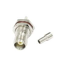 1pc tnc female jack nut bulkhead rf coax connector crimp for rg316 rg174 lmr100 cable straight nickelplated new wholesale