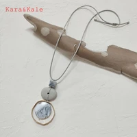 karakale long necklaces resin pendants stone pendants handmade jewelry metal circle necklaces bohemian jewelry womens necklace
