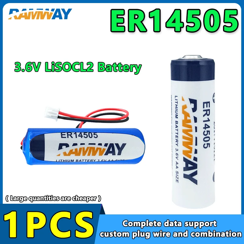 

RAMWAY ER14505 3.6V Primary Lithium Battery For PLC Industrial Control Servo Absolute Value Encoder Patrol Stick Smoke Detector