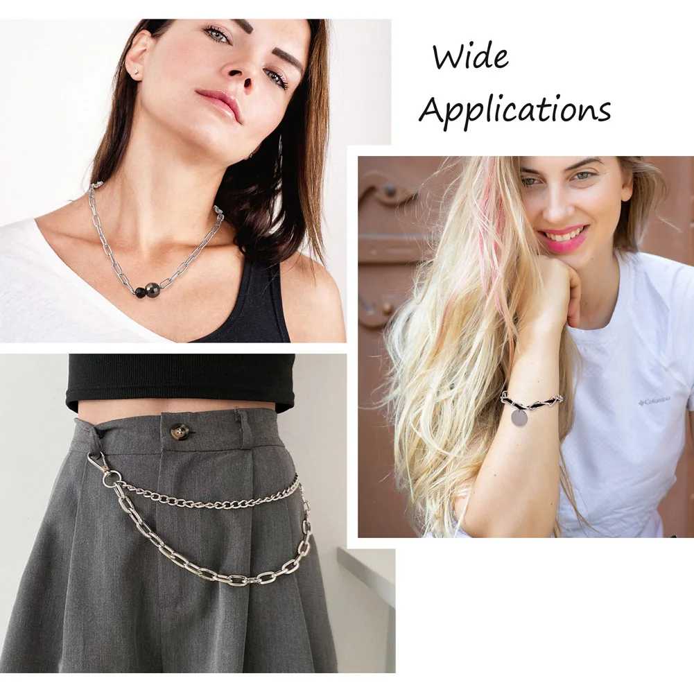 10m/Roll Aluminum Chains Drawn Elongated Paperclip Cable Chains Unwelded 15.5x7.5x2mm For Women Jewelry Making Necklace Supplies