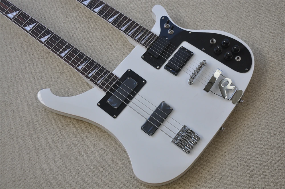

factory custom Top Quality 2 Neck white New Double Neck rick 4003 Guitar 4+6 Strings Electric Guitar real photos in stock 41