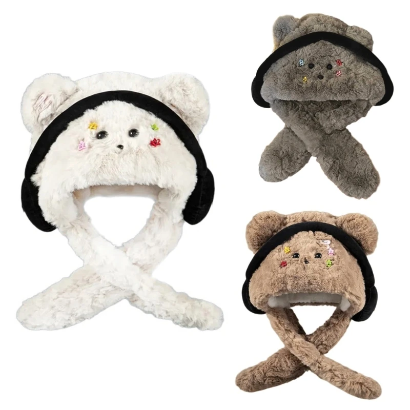 Популярная шапка-наушники для взрослых милая шапка с ушками собак теплая