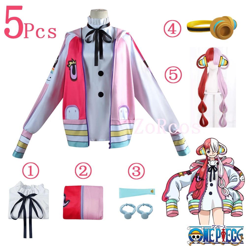 Аниме цельный фильм красная Ута Косплей костюмы косплей одежда парик Хэллоуин