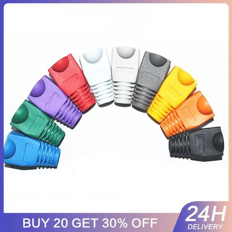 

100 шт., защитные крышки для сетевого кабеля Ethernet RJ45 CAT6 CAT5e