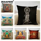 Декоративная наволочка в стиле ретро для диванной подушки 45*45 льняная наволочка для гостиной спальни буддийская декоративная наволочка постельное белье