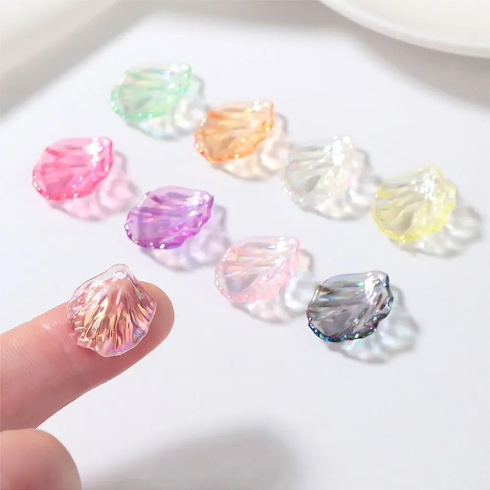 

10pcs/Pack Transparent DIY Earrings Bracelet Necklace Jewelry Making Shell Petal Pendants Flower Charms Peony Piece