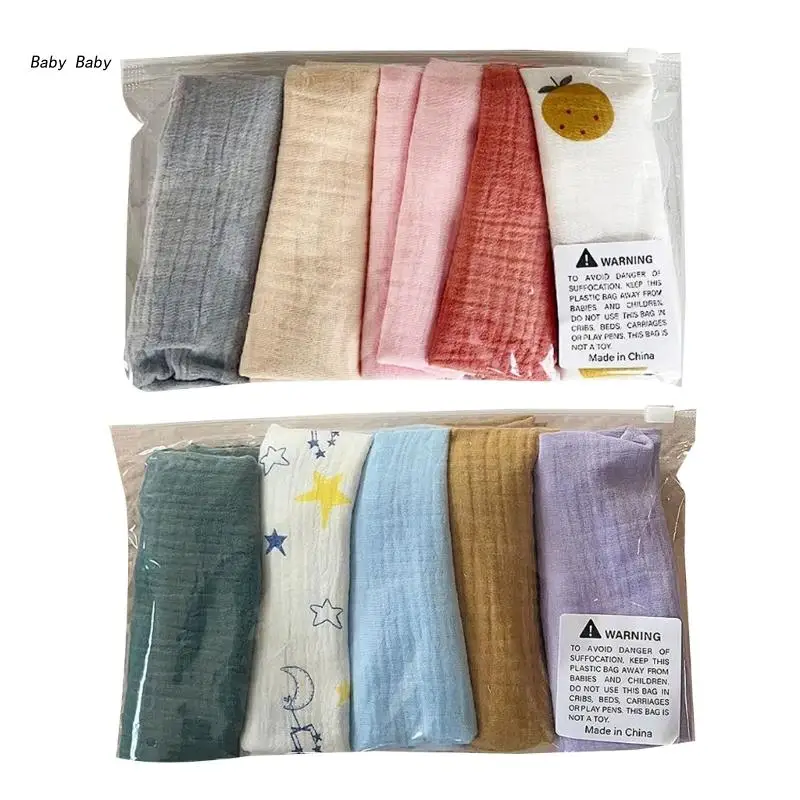 

Q81A 5 шт. детский хлопковый слюнявчик для лица, квадратная слюнявчик, ткань для младенцев, детская салфетка для впитывания пота, высокий поглощающий платок