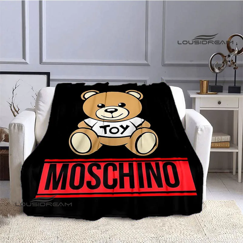 

Детское одеяло Moschino с принтом логотипа красивое теплое Фланелевое мягкое и удобное домашнее одеяло для путешествий Подарок на день рождения