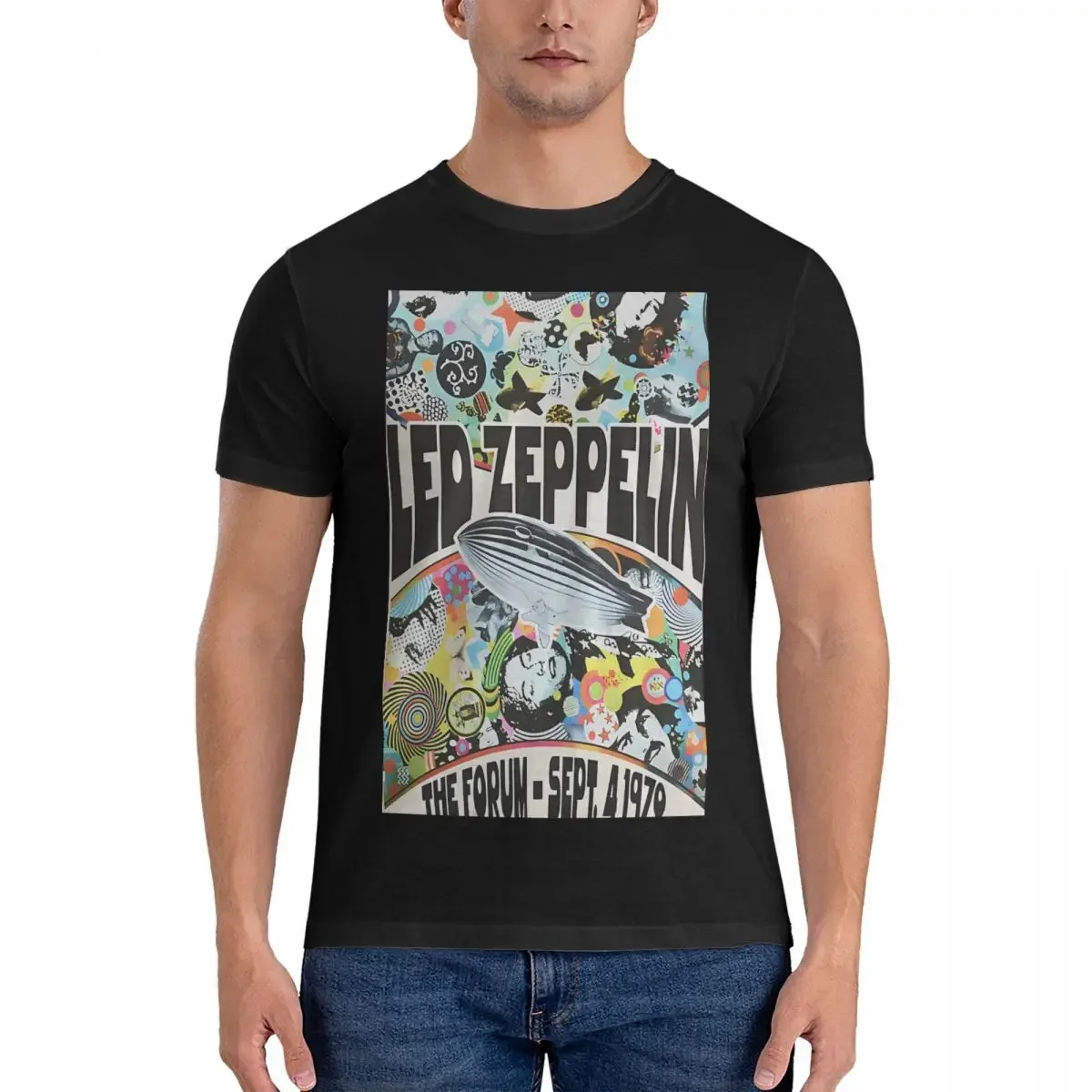 Мужская хлопковая футболка с круглым вырезом и коротким рукавом