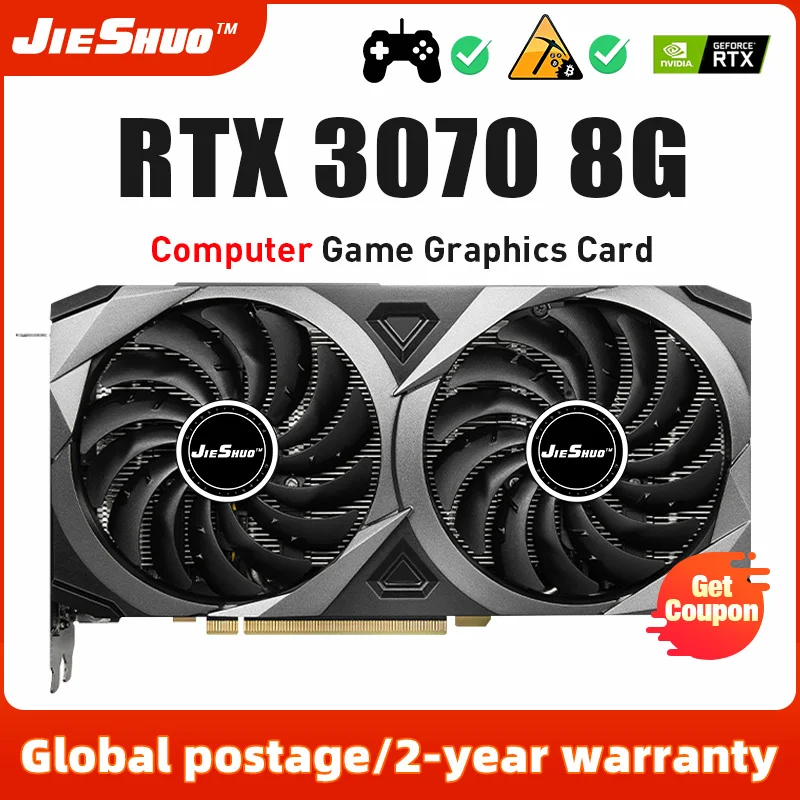 

Видеокарта JIESHUO RTX3070, 8 + 8 пин, GDDR6, 4,0 бит, HDMI * 1, DP * 3, PCI Express, 3070x16 GPU, RTX, 8 ГБ, игровая видеокарта
