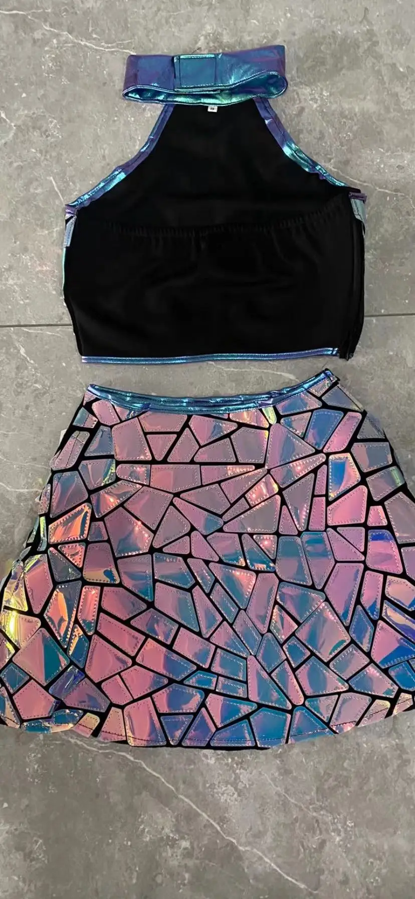 Женские топы и юбка с лазерным рисунком 2 предмета