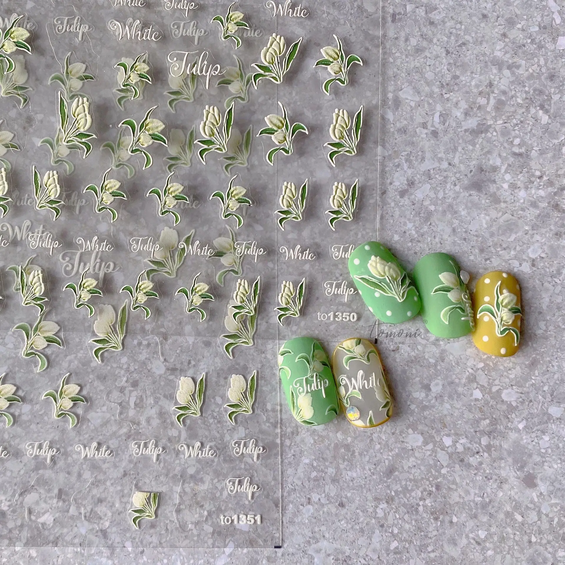 

1 Sheet 5d Tulip High Quality Nail Art Sticker Slider Self Adhesive Nail Art Decoration