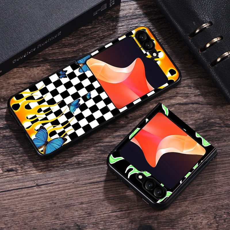 Жесткий чехол для Samsung Galaxy Z Flip5 Flip3 флип-чехол телефона с изображением бабочки