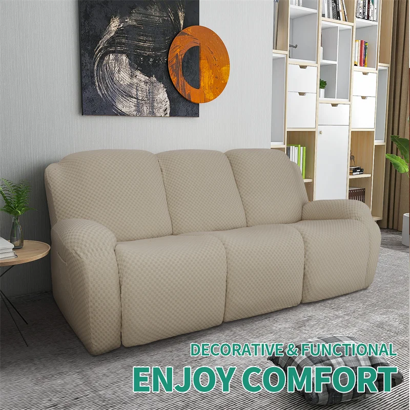 

1 2 3 Seater Recliner Sofa Cover Elastic All-inclusive Massage Couch Slipcover Spandex Lounger Armchair Single/Double/Three Seat