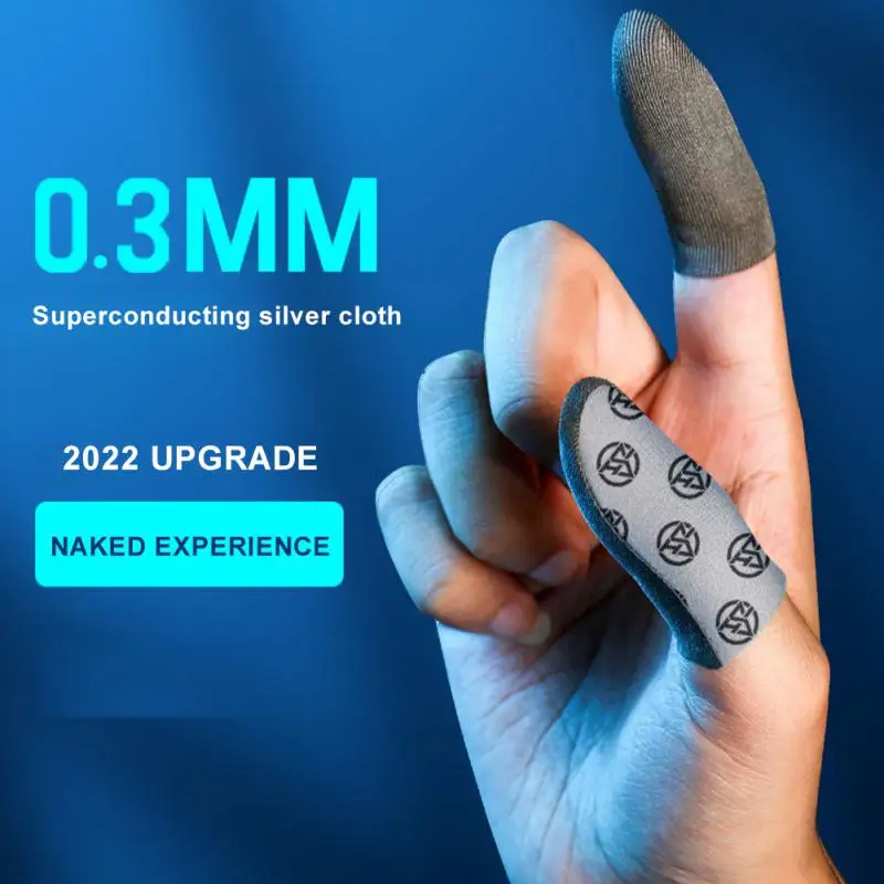 

1 Pair Mobile Game Controller Sweat-proof Finger Gloves Finger Sleeve Gloves Anti-sweat Game Accessories Breathable Practical