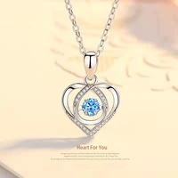 s925 sterling silver necklace ladies new heart pendant fashion party simple elegant couple jewelry birthday gift