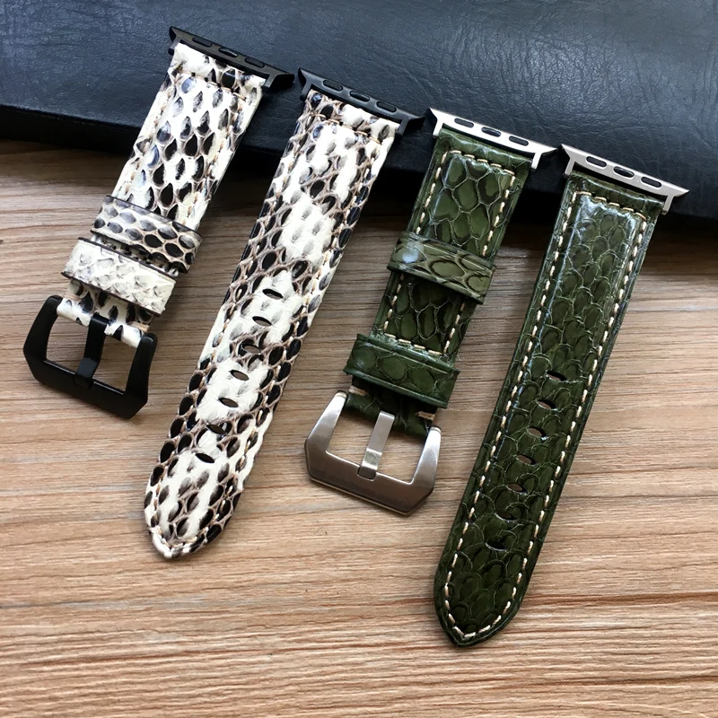 

Watch Band For Apple Watch Genuine Snake Skin Leather Watch Strap For Apple Series 1 2 3 4 Watchbands iWatch 38mm 40mm 42mm 44mm