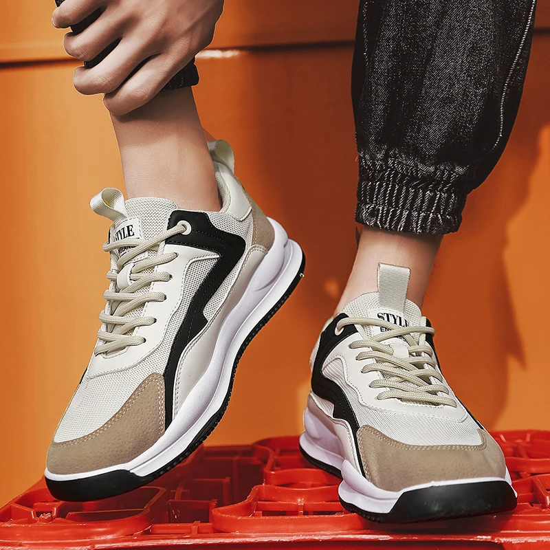 

Men's Shoes Casual Sneakers Mesh Breathable Running Sneakers Casual Men's Trendy Shoes Platform Height Increasing Fashion Wild