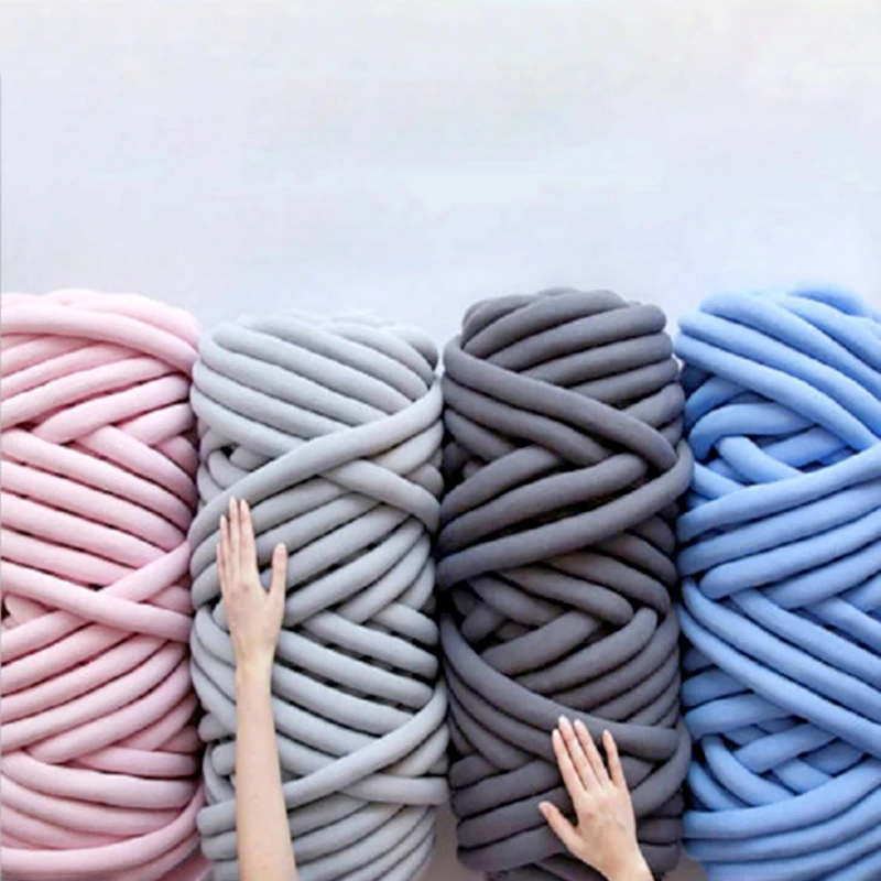 

1KG Hand Knitting Woven Thread Blanket Carpets Giant Yarn Velvet Thick Super Bulky Chunky Yarn DIY Hand-knit Blanket