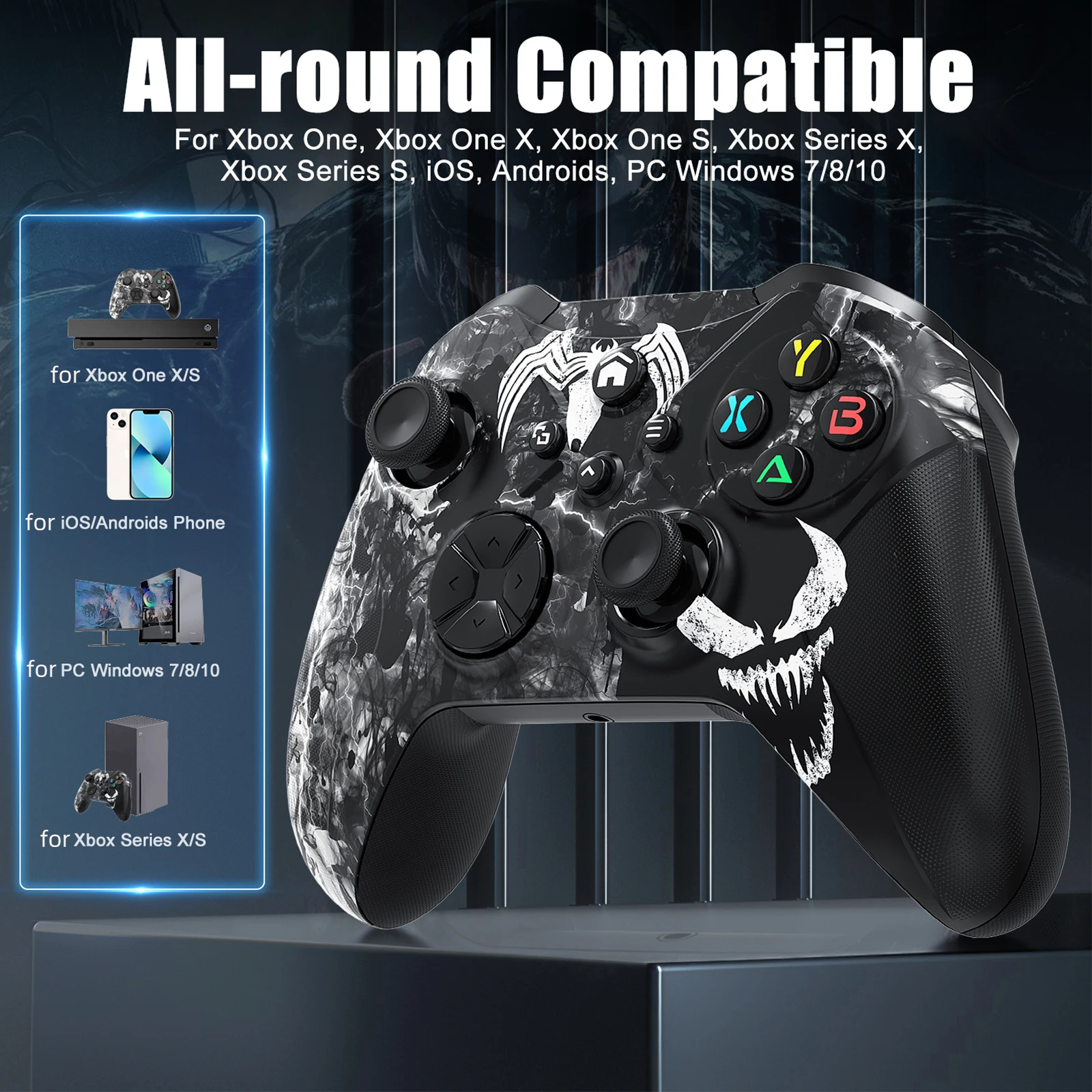 Фото Контроллер для Xbox One S/X/Series S/X/ПК, джойстик для игровой консоли с 6-осевым гироскопом, двойной вибрацией и функцией Turbo №2