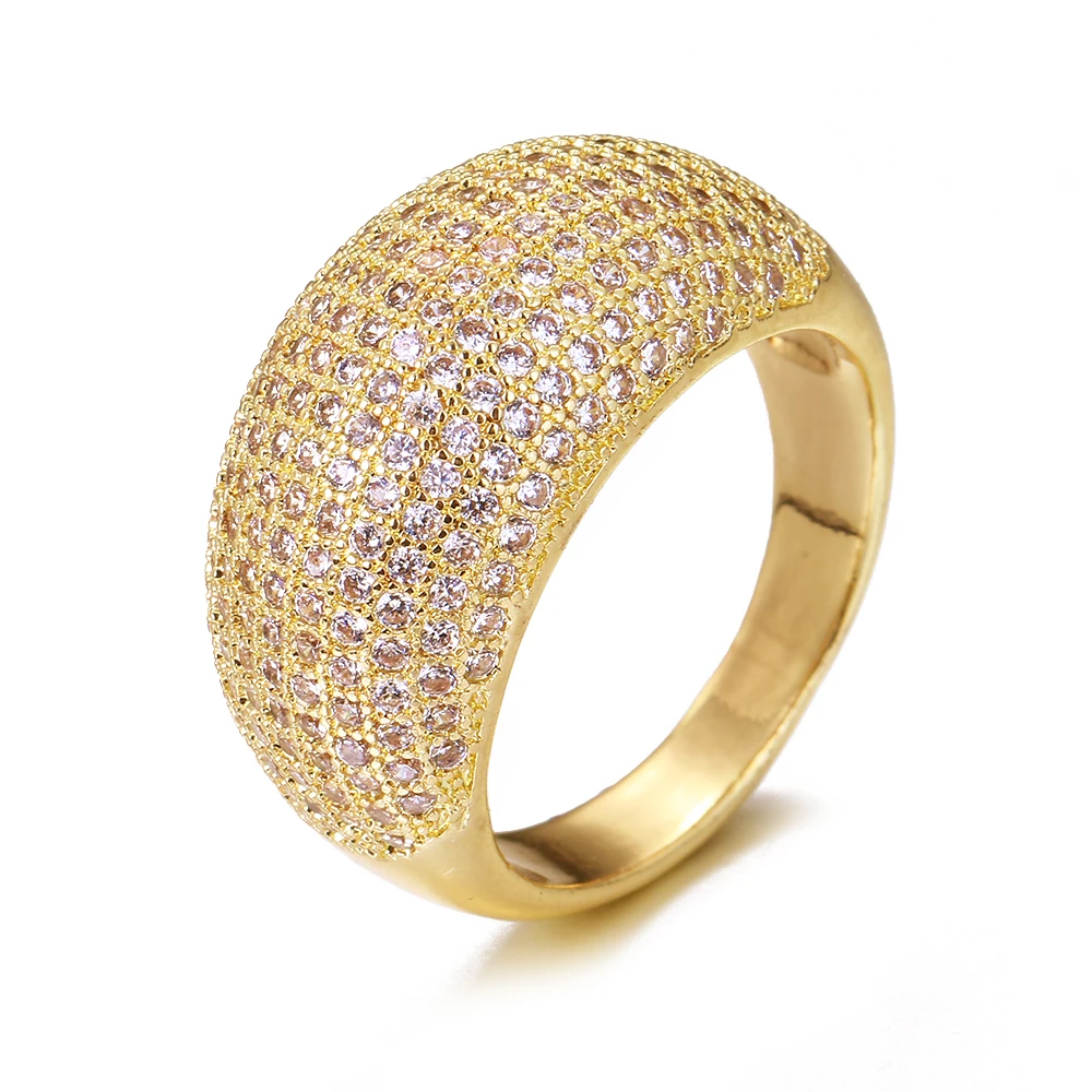 

Bettyue New Arrival Punk Style Elegant Gold Color Ring With Tiny Zirconia Design Female Fashion Banquet Charming Jewelry