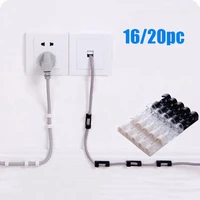 20pcs self adhesive wire organizer line cable clip buckle clips ties fixer fastener holder data telephone line winder sleeve