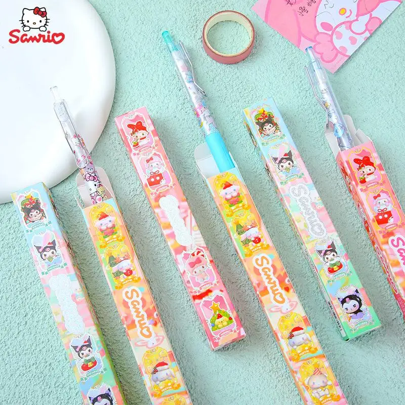 

Kawaii Sanrio аксессуары Шариковая ручка Hello Kitty My Melody Kuromi Cinnamoroll Студенческая мультяшная нейтральная ручка черная ручка канцелярский подарок