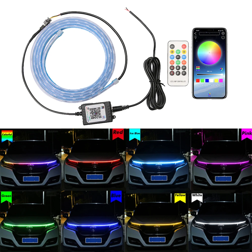 

Car LED Grow Light Strip Canbus Waterproof Blue Red RGB DRL Daytime Running Signal Light Strip 12V Headlight Lamp Remote Control