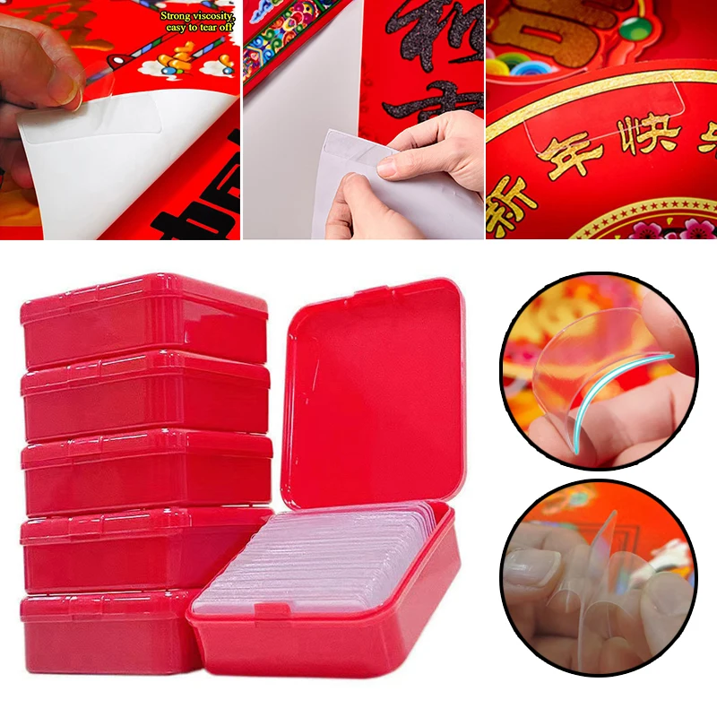 

Transparent Glue Double Sided Tape Traceless Reusable Salf Adhesive Removable 60 pcs/Box Multifunctional