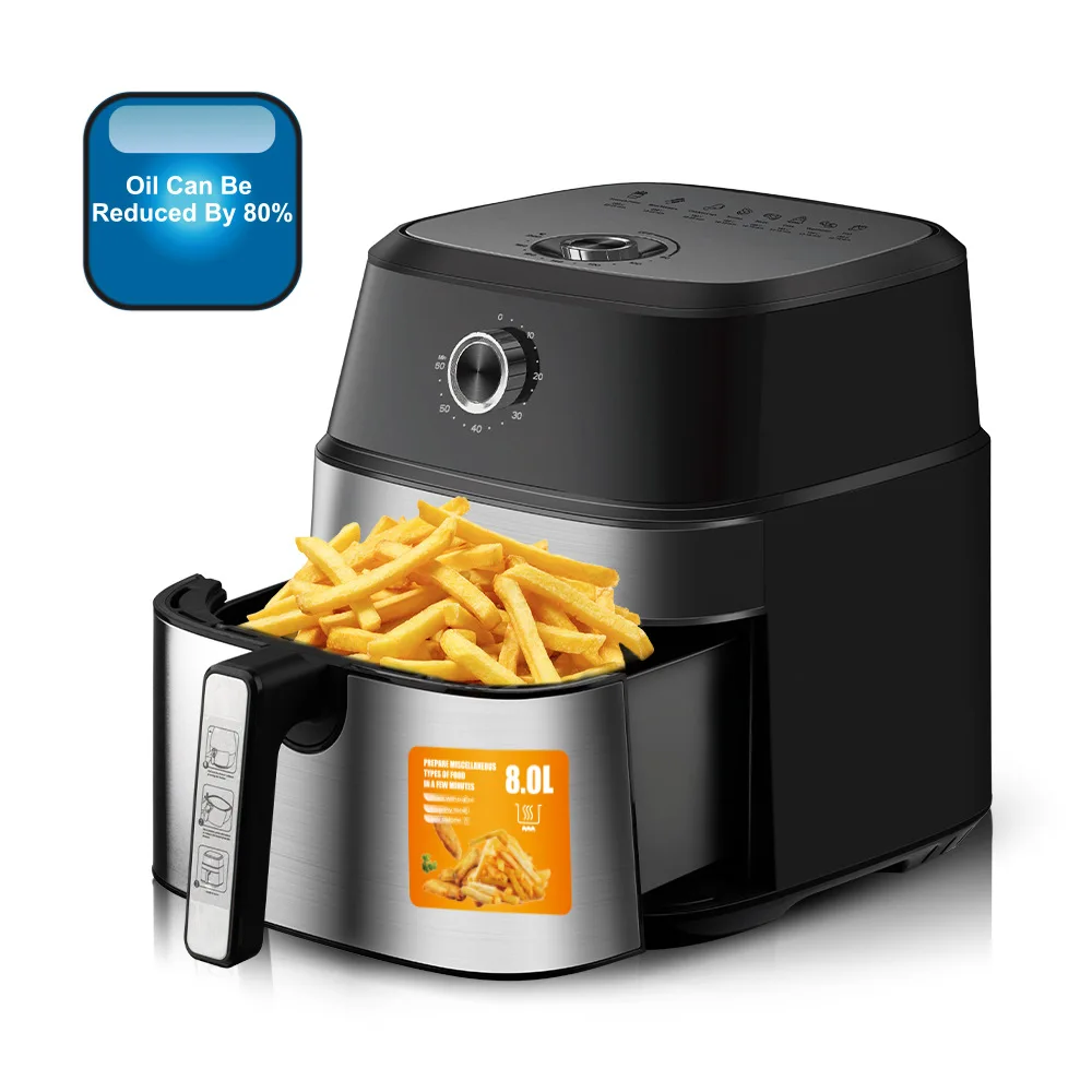 EU 8L Smart Air Fryer Large-capacity Household Multi-functional Smart Oil-free Smokeless Electric Oven Air Fryer 220V 1800W