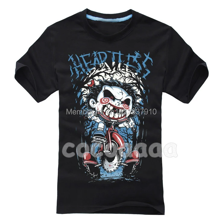 

Мужская брендовая рубашка с принтом из фильма «ужас пила рок», милая Повседневная футболка с черепом для фитнеса в стиле Харадзюку с принтом «Hentai Killer», одежда для Хэллоуина