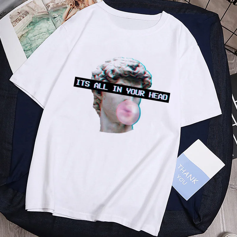 

Women's T-shirt Fashion Sea Wave T Shirt Harajuku Casual Oversize Print Tshirt Graphic Summer Streetwear Tops Female Clothes