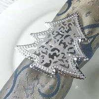 napkin ring high quality cute christmas tree pattern metal napkin ring for bar restaurant christmas party dinner valentines
