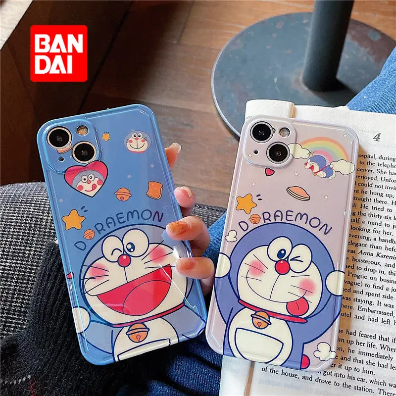 

Bandai Cartoon Doraemon case for iPhone 13 13Pro 12 12Pro 11 Pro X XS Max XR 7 8 Plus Anti-fall Kawaii Phone Covers Coque