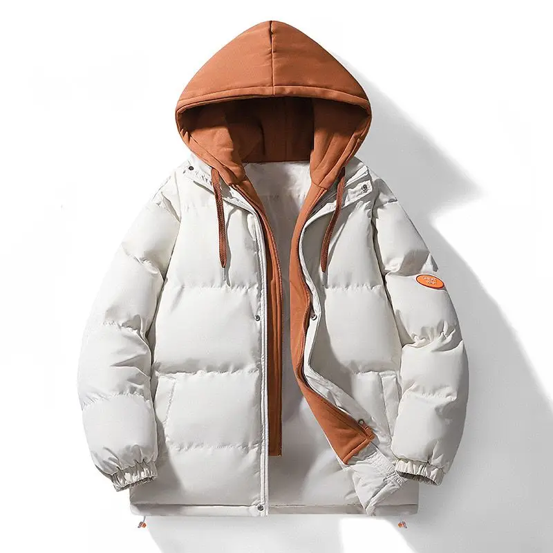 

Winter New Men's Cotton Coat Thickened and Warm Loose Street Hooded Coat Women's Windproof Coat