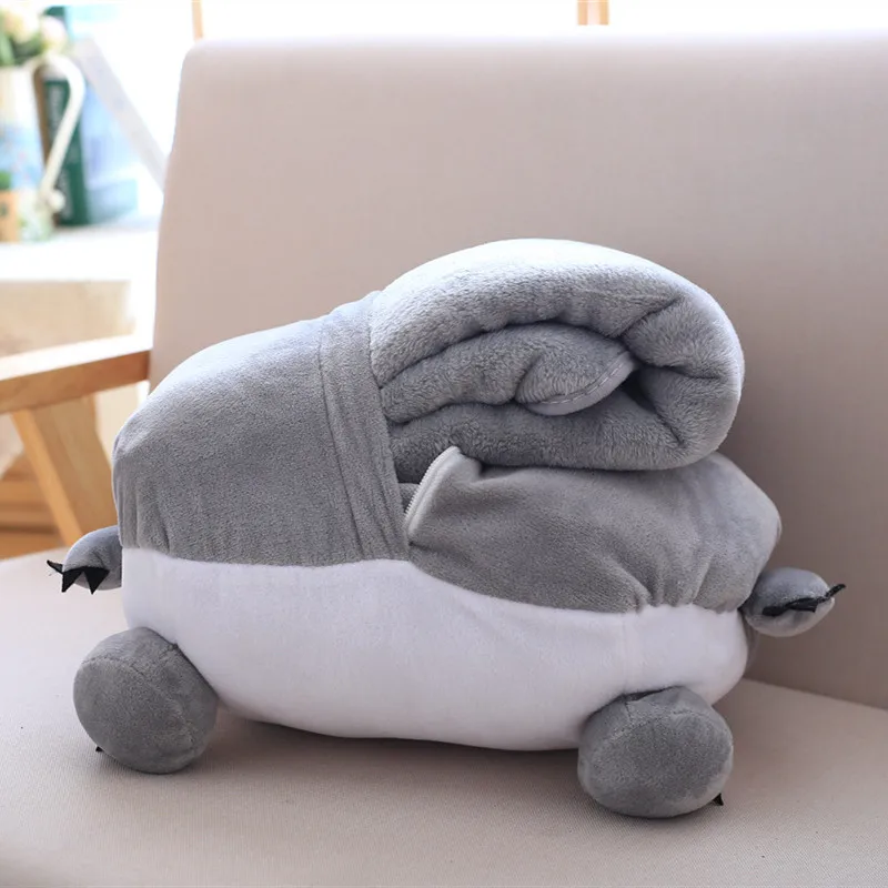 Totoro Cushion Multifunction Soft Flannel Pillow with Blanket 3 In 1 Stuffed Japan Plush Cute Hand Warmer Girl Valentine Gift | Игрушки и