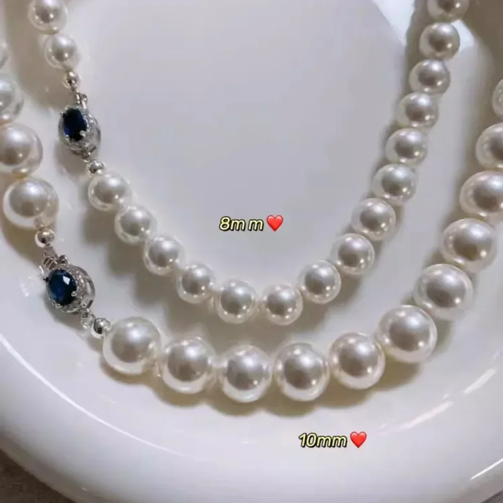 Модное элегантное белое жемчужное ожерелье для женщин высококачественная