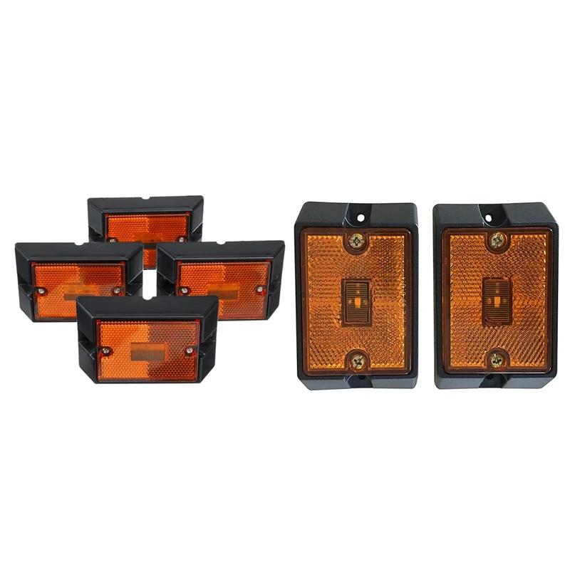 

12V 4-LED Amber Side Marker Light Sealed Submersible LED Clearance Reflector Lamp for Truck Trailer Lorries Vehicle