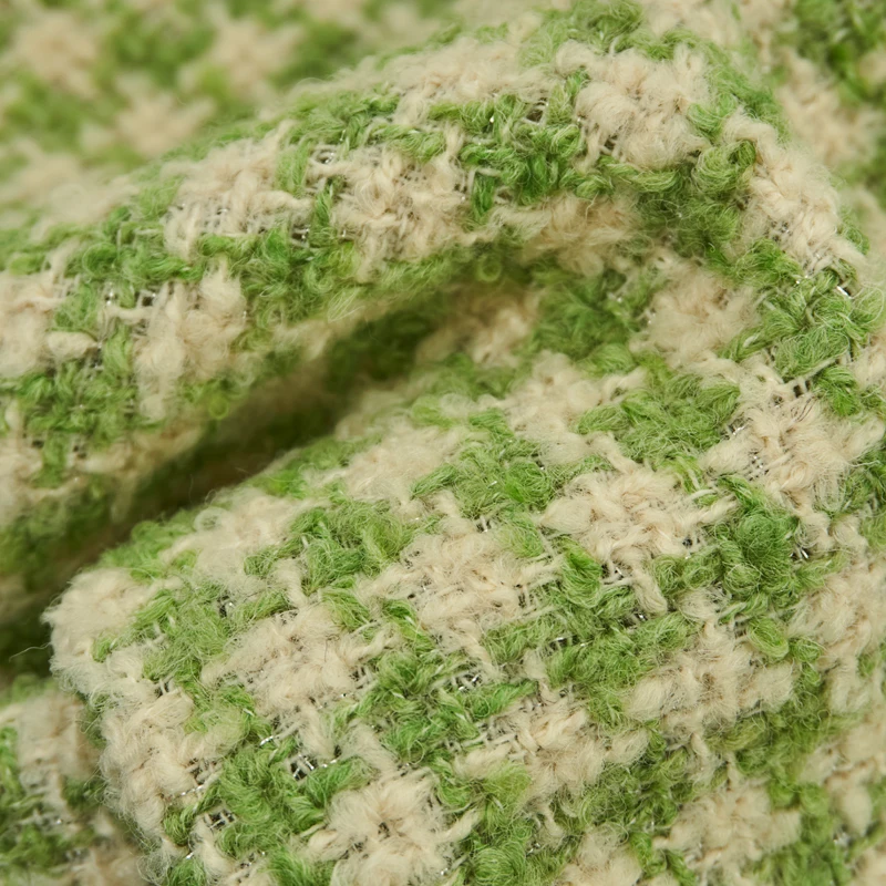 Light Green Plover Case Weaving Soft Wool Tweed Fabric For Coat 트위드젤ツイード트위드 Au MÈTre Ткань Для Шитья Sewing By The Yard Tecido