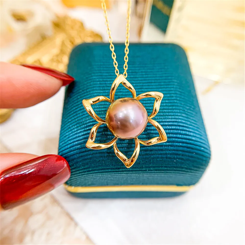 

18K Gold Plated Jewelry Making Supplies Pendant Pearl Beads Holder Pin Pendant Connector Pendant Beads Cap for DIY Jewellery