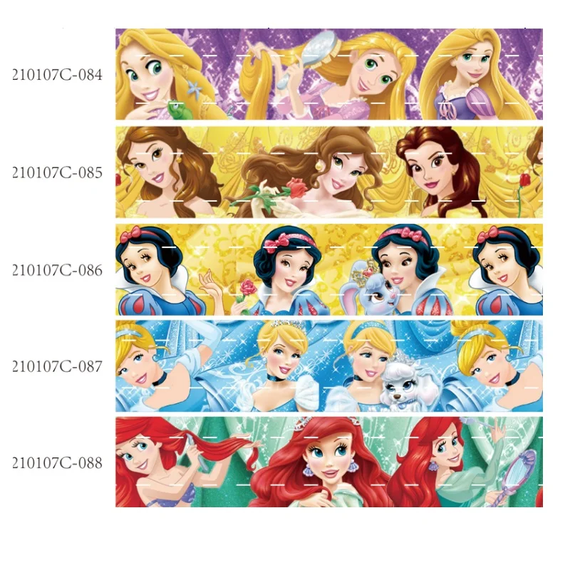 Лента гросгрейн с принтом Disney Princess 25мм для изготовления волосатиков DIY 10 ярдов ремесленных принадлежностей ручной работы.