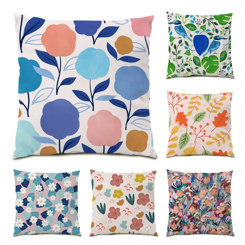 

Creative Sofa Decorative Pillow Cases Flower Pillowcase Leaf Velvet Sofas for Living Room Beautiful Plant Home Decoration E0534