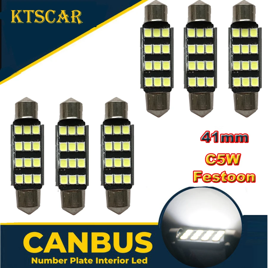 

Светодиодные лампы Festoon C5W, 41 мм, белый свет, без ошибок Canbus, для 211, 212, 211-2, 214-2, 560, 569, 578, 6413