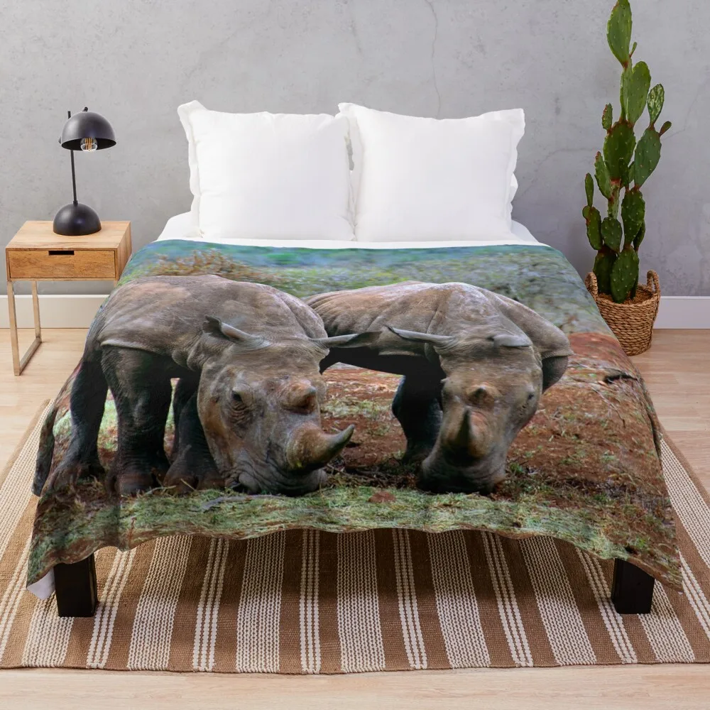 Белое одеяло с носорогом Zulu Nyala Reserve Южная Африка детские одеяла для диванов