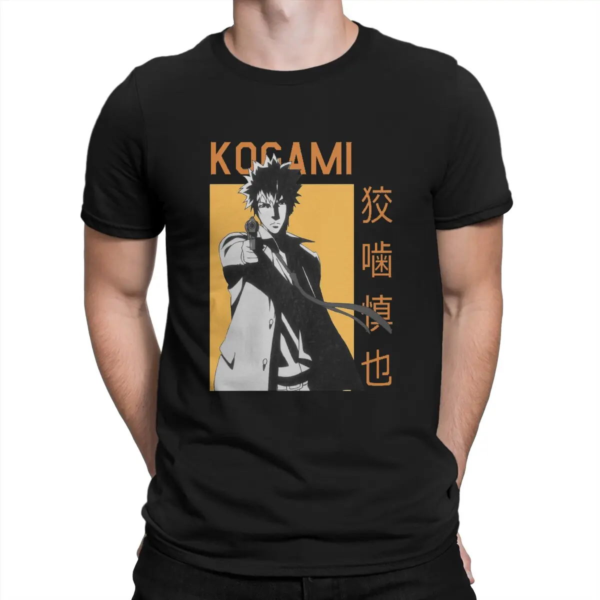 

Psycho-Pass Kougami Shin'ya Tsunemori Akane Newest TShirt for Men Shinya Kogami Revolver Orange Round Neck Pure Cotton T Shirt
